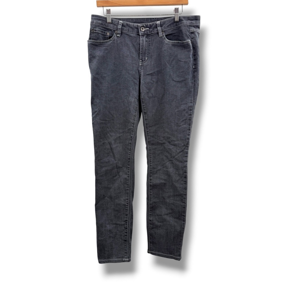 prAna Kayla Skinny Jeans Womens 10R Gray Stretch Denim Mid Rise Slim Casual